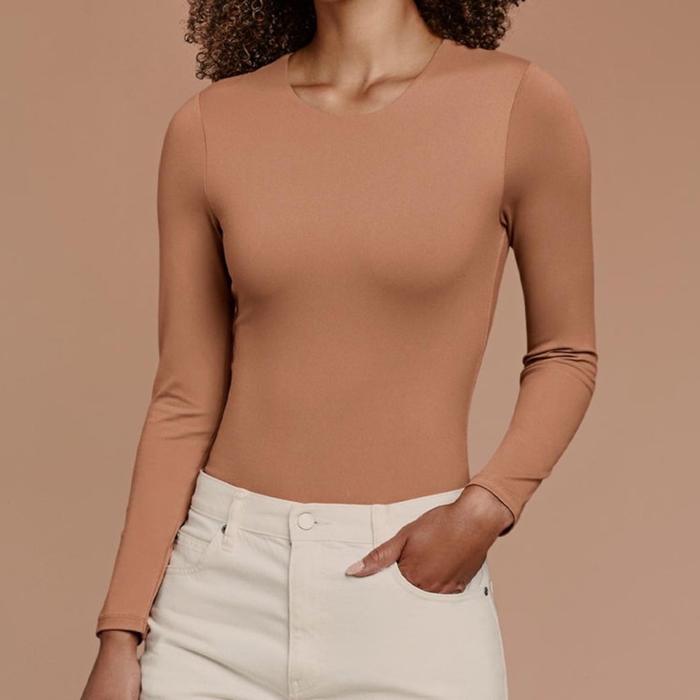 nuuds Long Sleeve Bodysuit in Camel